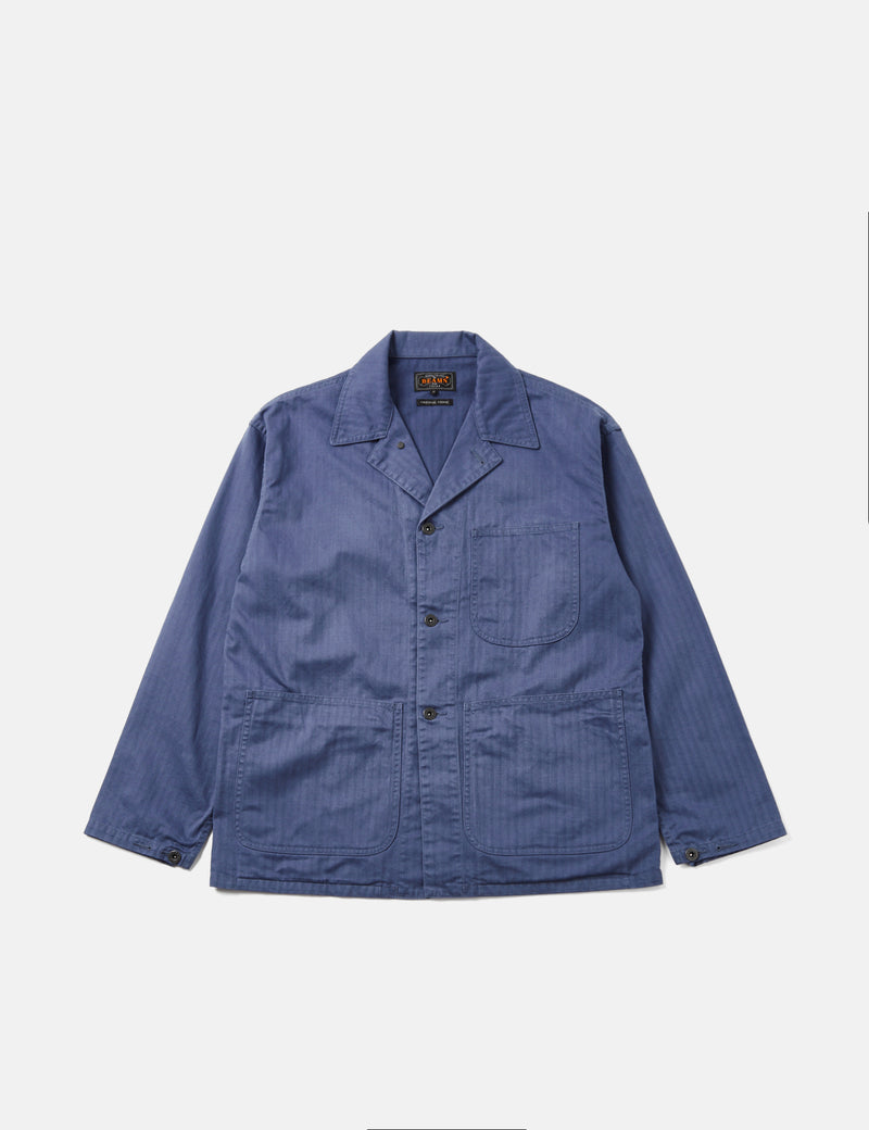 Beams Plus MIL Chore Jacket (Supima Herringbone) - Blue