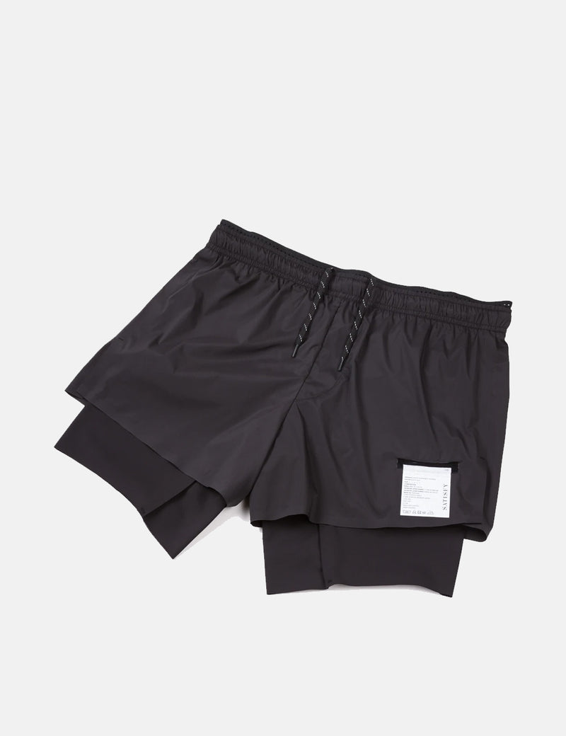 Satisfy Running Techsilk 8 Short (Soie) - Noir