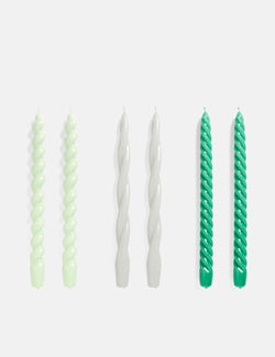 Hay Candles Long Mix (Set of 6) - Mint/Light Grey/Green