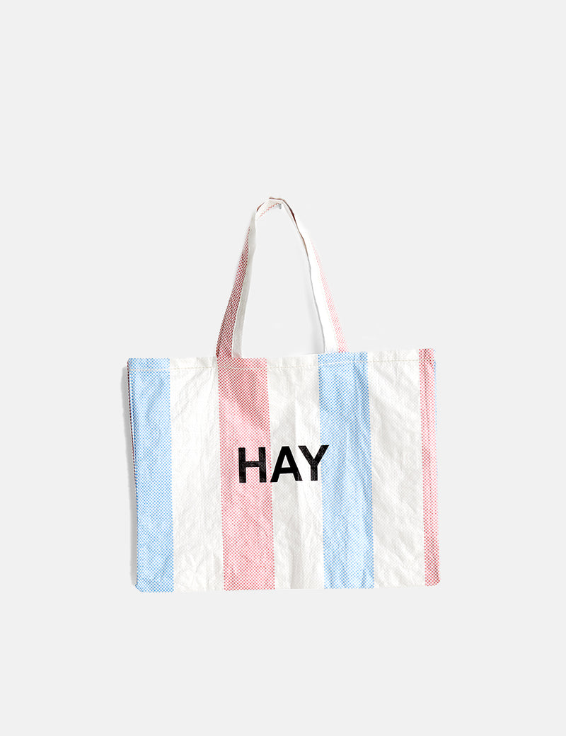 Hay Recycled Candy Stripe Shopper (Medium) - Blue/Red/White