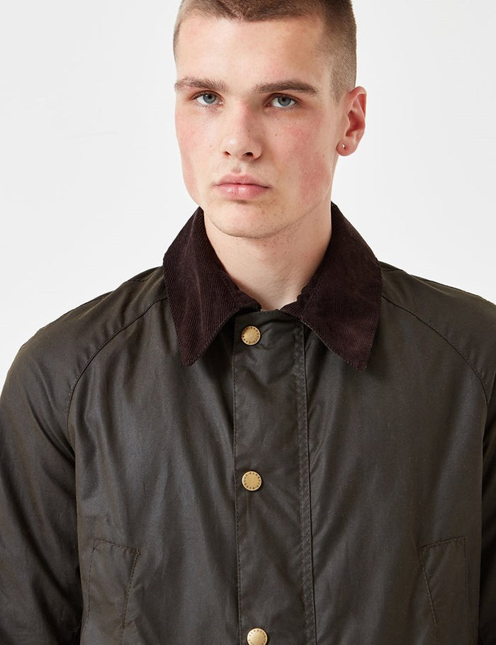 Barbour Ashby Wax Jacket Olive Green Article