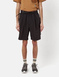 And Wander Oversized Cargo Shorts - Black