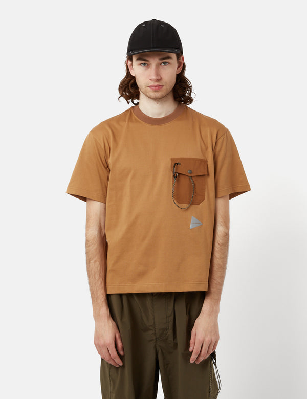 And Wander Pocket T-Shirt - Beige