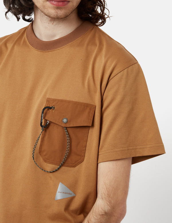 And Wander Pocket T-Shirt - Beige