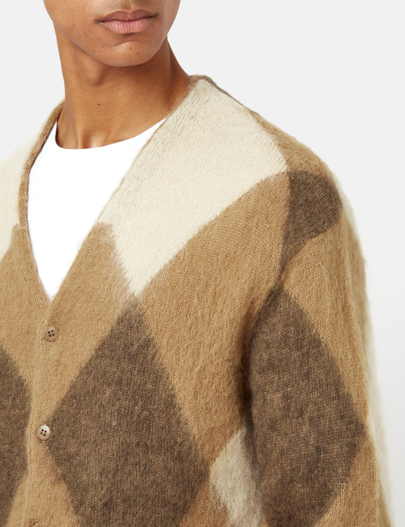 Manastash Aberdeen Kurtigan Argyle Cardigan - Beige I Article.