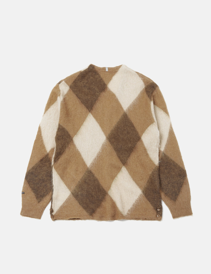 Manastash Aberdeen Kurtigan Argyle Cardigan - Beige I Article.