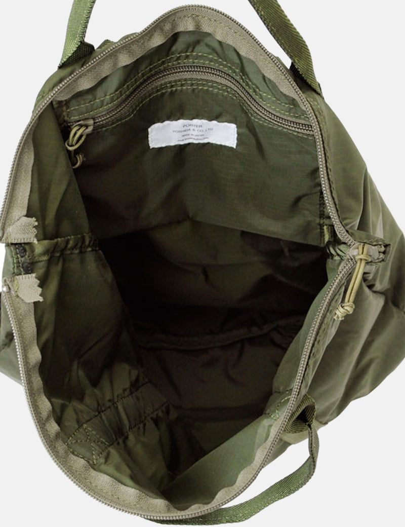 Porter Yoshida & Co Flex 2 Way Tote Bag - Olive Drab I Article.