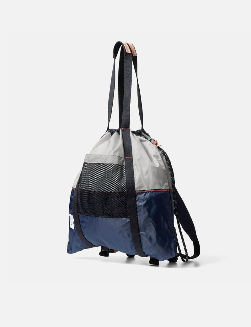 Ally Capellino Harvey Drawstring Backpack - Navy Blue/Grey