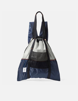 Ally Capellino Harvey Drawstring Backpack - Navy Blue/Grey