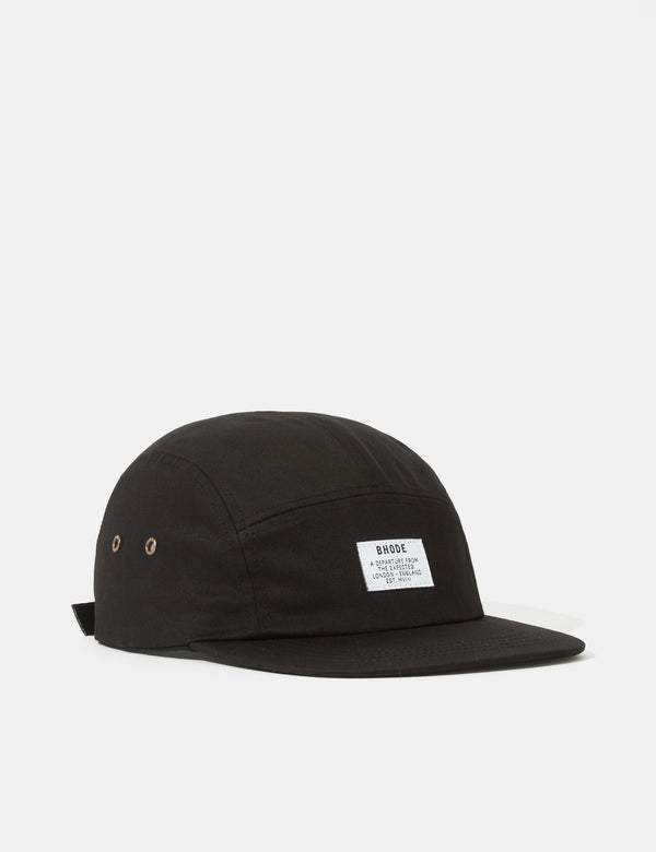 Bhode 5-Panel Cap (Coton Twill) - Black