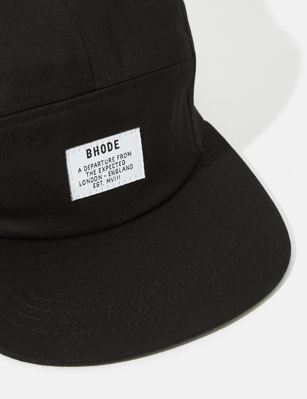 Bhode 5-Panel Cap (Coton Twill) - Black