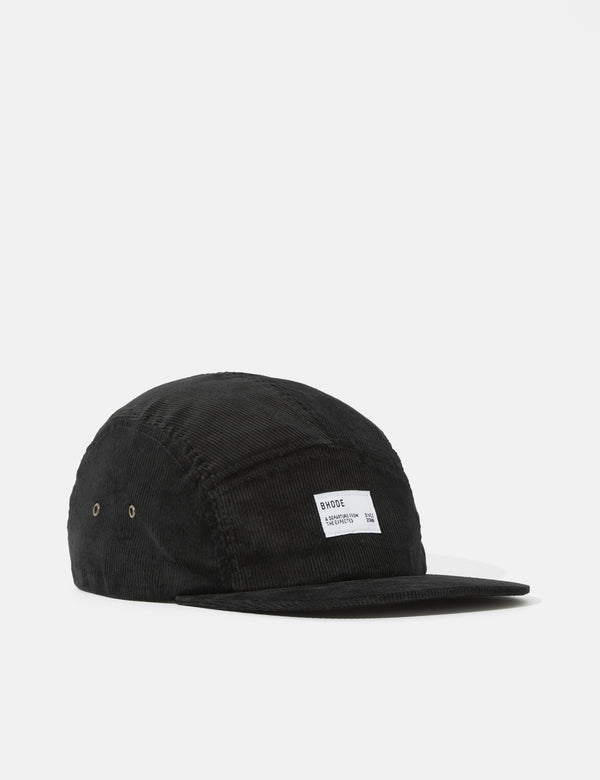 Bhode 5-Panel-Kappe (Kordel) - Schwarz