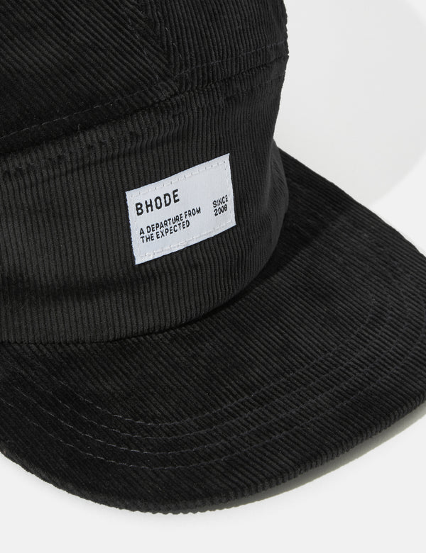 Bhode 5-Panel-Kappe (Kordel) - Schwarz