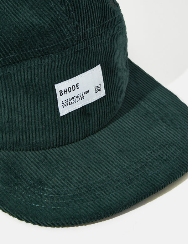 Bhode 5-Panel Cap (Cord) - Dark Forest Green