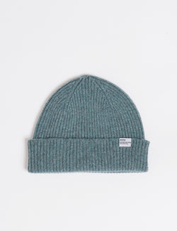 Bhode Hawick Short Beanie Hat (Lambswool) - Caspian Green