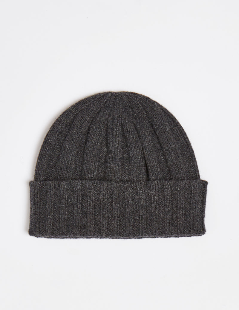 Bhode Skye Beanie Hat（カシミア）-チャコールグレー