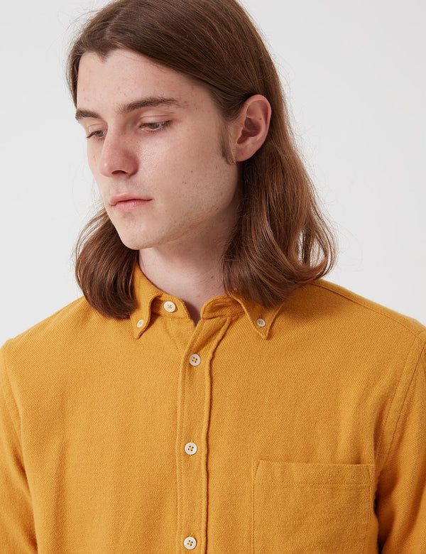 Bhode Classic Button Down Shirt (Cotton) - Mustard