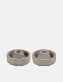 Garden Trading Cement Candle Holders (Set of 2) - Cement Grey