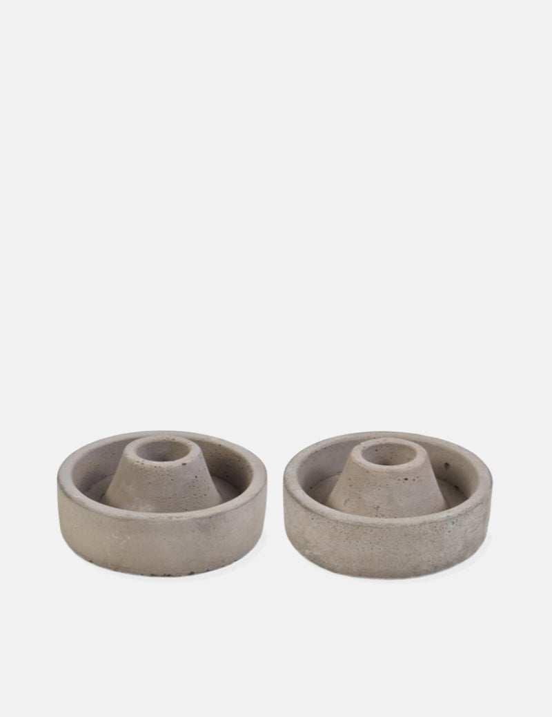 Garden Trading Cement Candle Holders (Set of 2) - Cement Grey