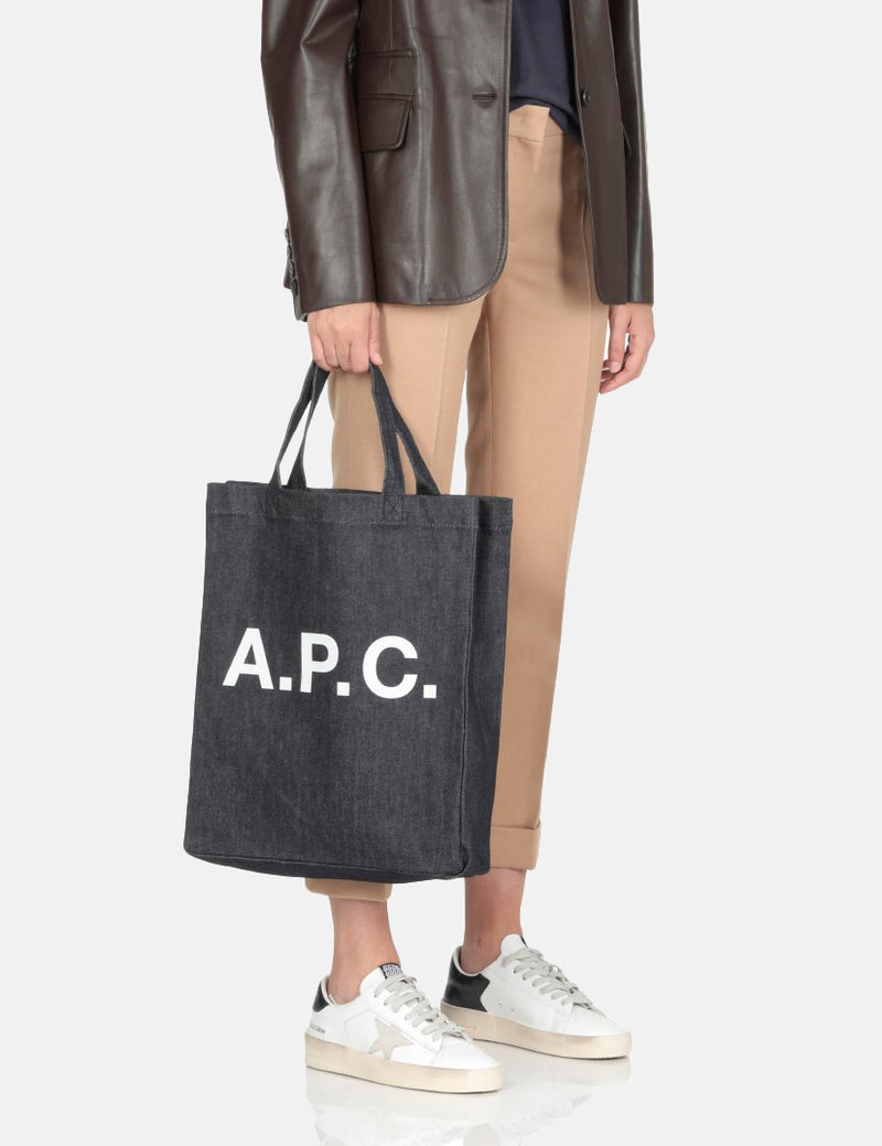 A.P.C. Lou Mini Anses Tote Bag - Indigo Blue I Article.