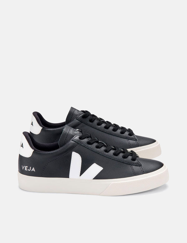 Womens Veja Campo Trainers (Chrome Free) - Black/White