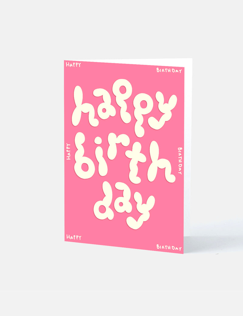 Wrap Magazine Happy Birthday Embossed Card - Pink