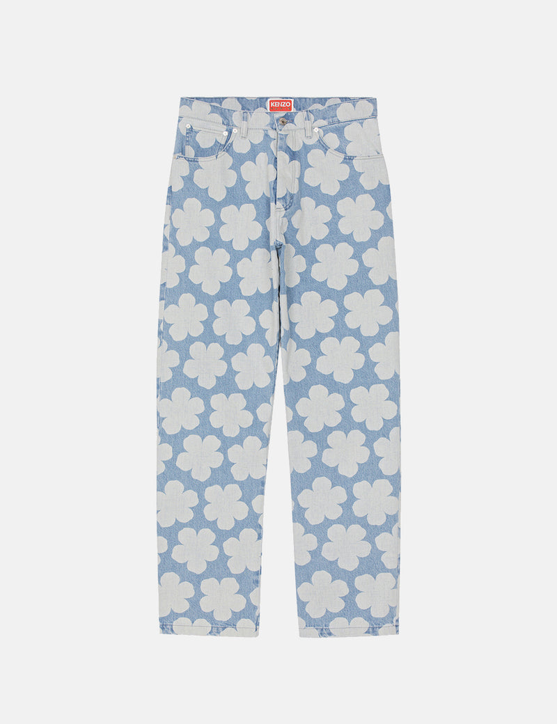 Kenzo Printed Jeans (Loose) - Sky Blue