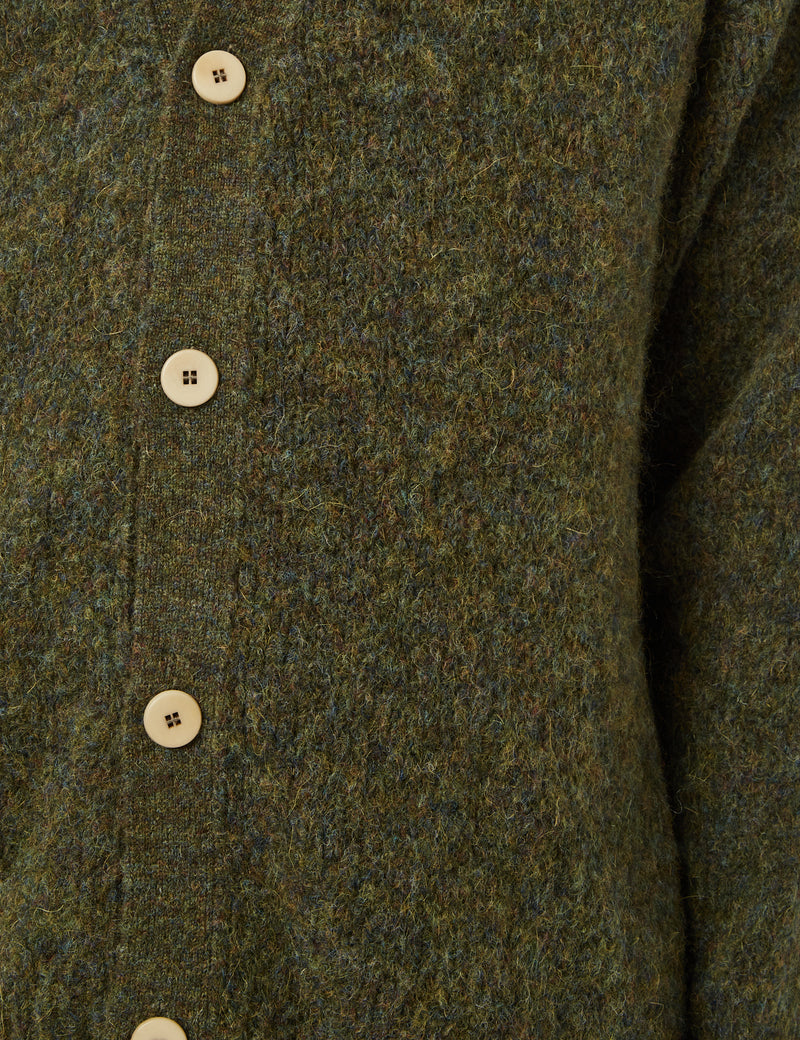 Folk Signal Cardigan - Olive Green