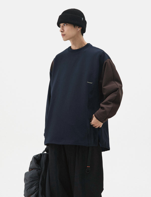 GOOPiMADE LWN-03 "Zystem" Wide Crewneck Sweatshirt - Deep Marine