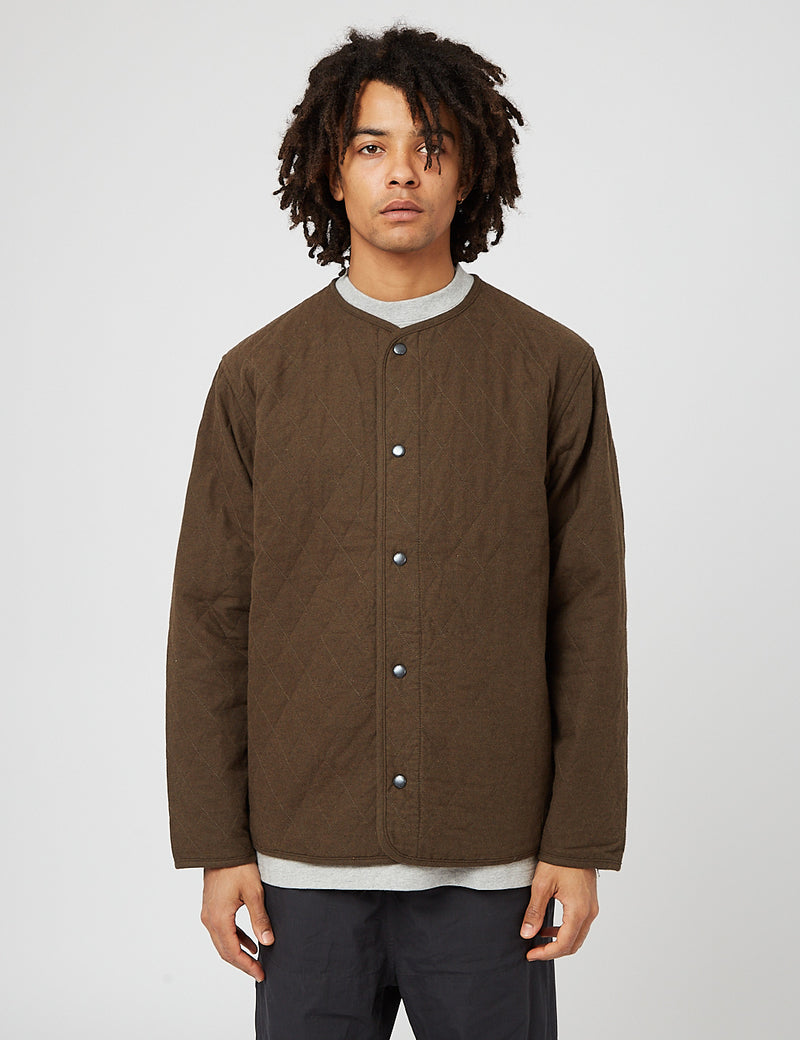 Snow Peak Cardigan (Quilted Flannel) - Khaki Green I Article.