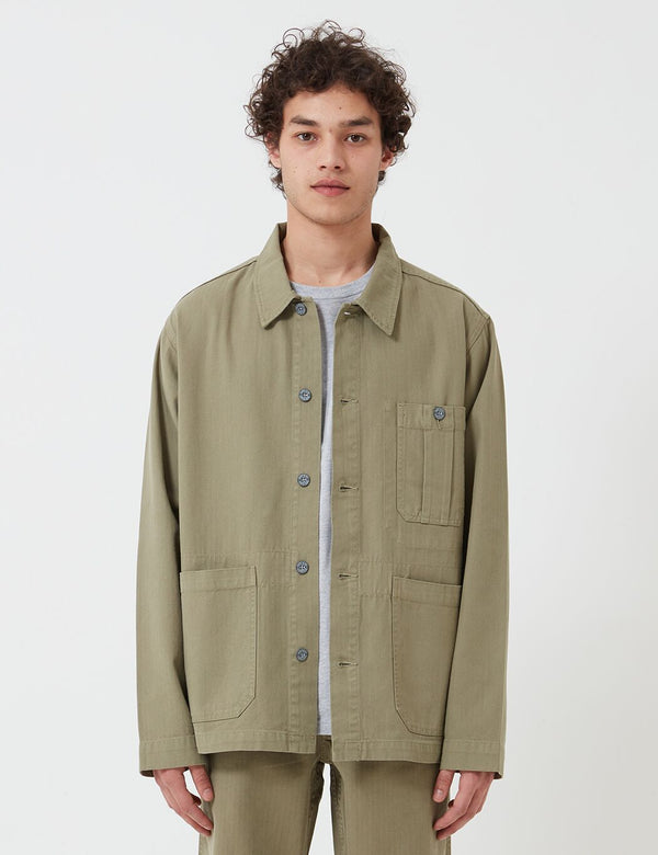 Veste Nigel Cabourn British Army (Coton Herringbone) - Vert Armée