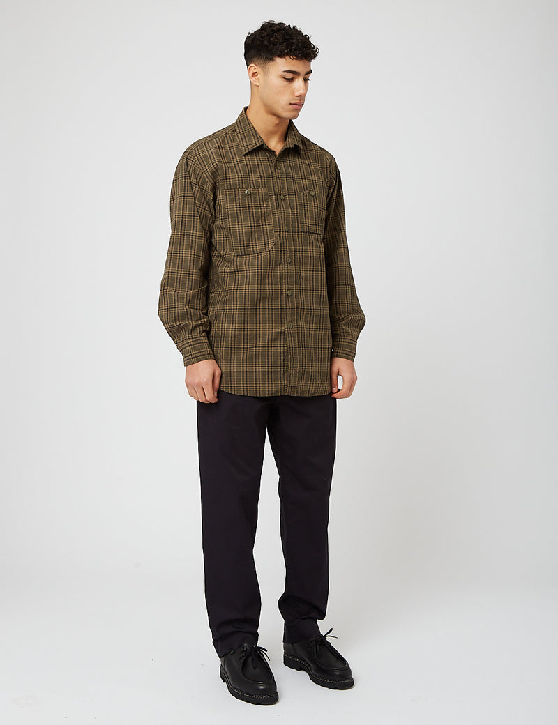 Engineered Garments Work Shirt (Cotton Madras) - Olive Green I