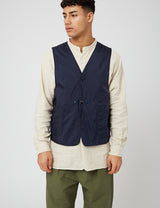 Engineered Garments Upland Vest (Nylon Ripstop) - Navy Blue I