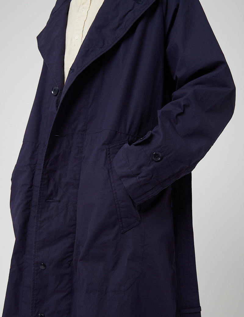 Engineered Garments Drizzler Coat (Duracloth Poplin) - Navy Blue