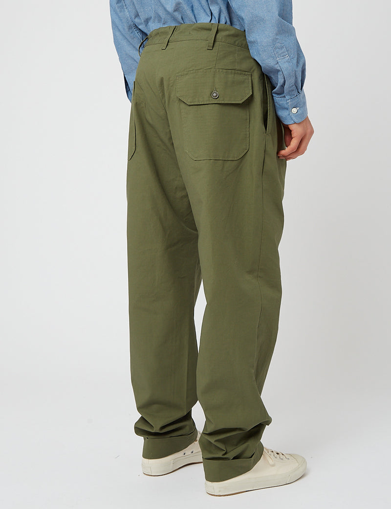 Engineered Garments Carlyle Pant (Ripstop) - Olive Green I Article.