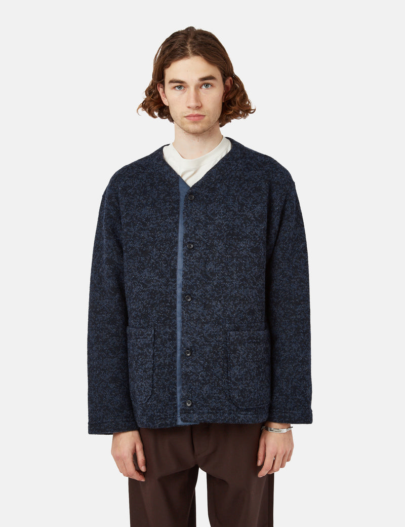 Engineered Garments Knit Cardigan - Heather Navy Blue I Article.