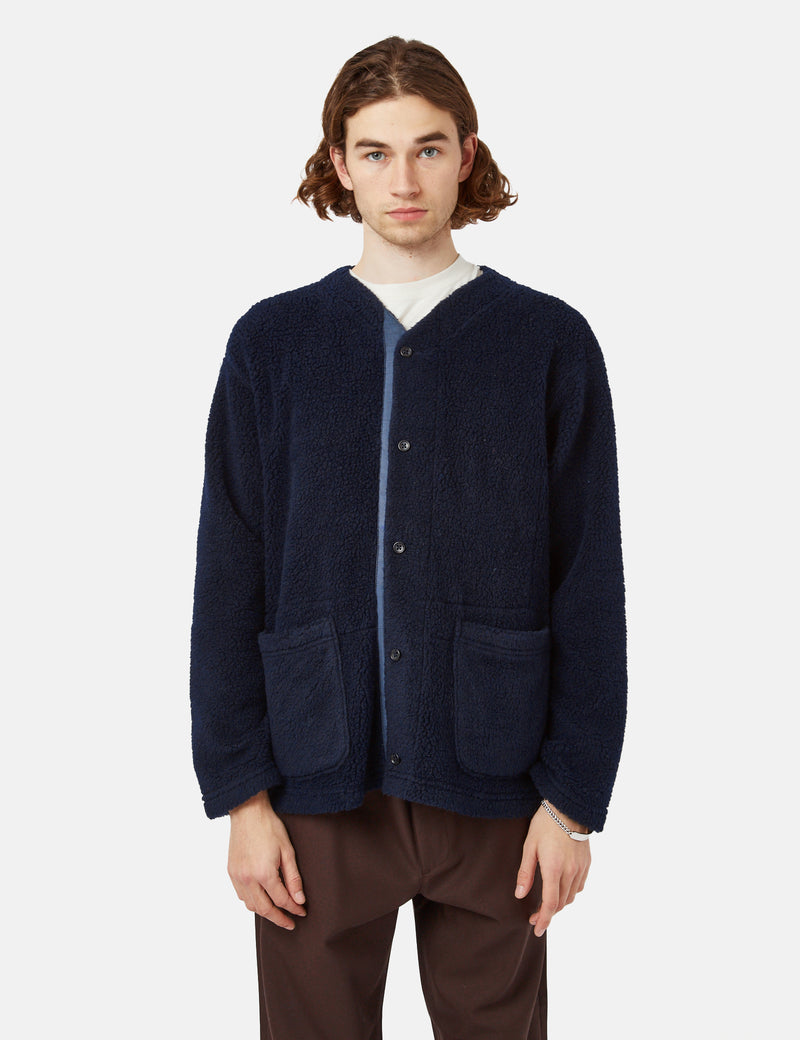 Engineered Garments Knit Cardigan (Shaggy Wool) - Navy Blue I Article.