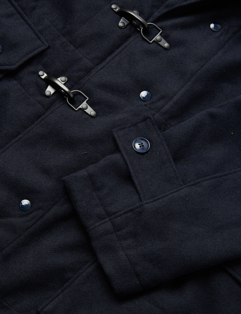 Engineered Garments Oversized Fireman Duffle Coat - Dark Navy Blue