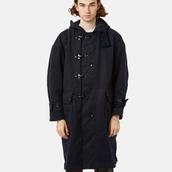 Engineered Garments Oversized Fireman Duffle Coat - Dark Navy