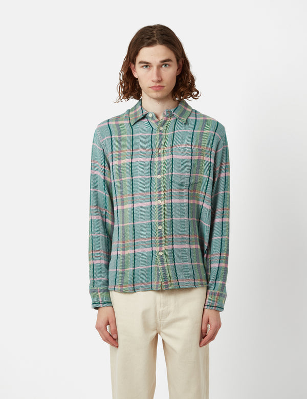 Corridor Acid Plaid Shirt - Fern Meadow Green