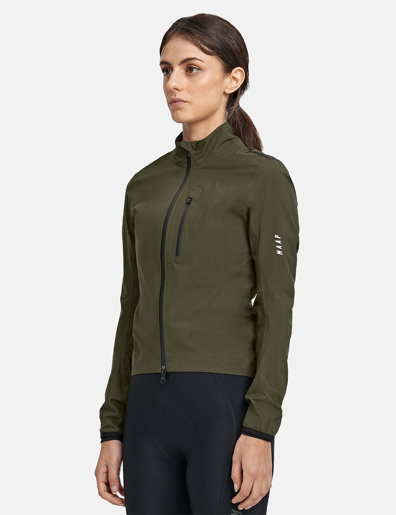 Womens MAAP Ascend Pro Rain Jacket - Olive Green