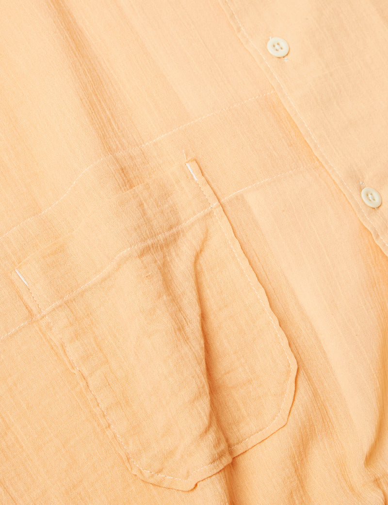 Engineered Garments Camp Shirt (Cotton Crepe) - Coral Yellow