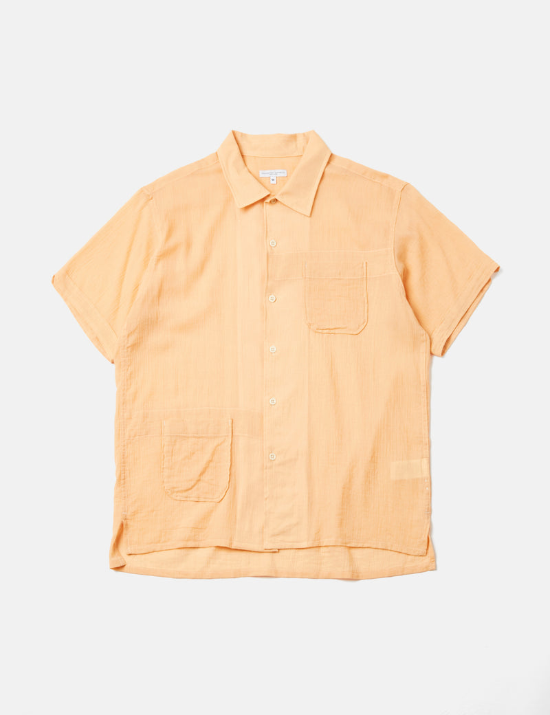 Engineered Garments Camp Shirt (Cotton Crepe) - Coral Yellow I 