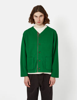 Engineered Garments Knit Cardigan (Diamond Poly Knit) - Kelly Green