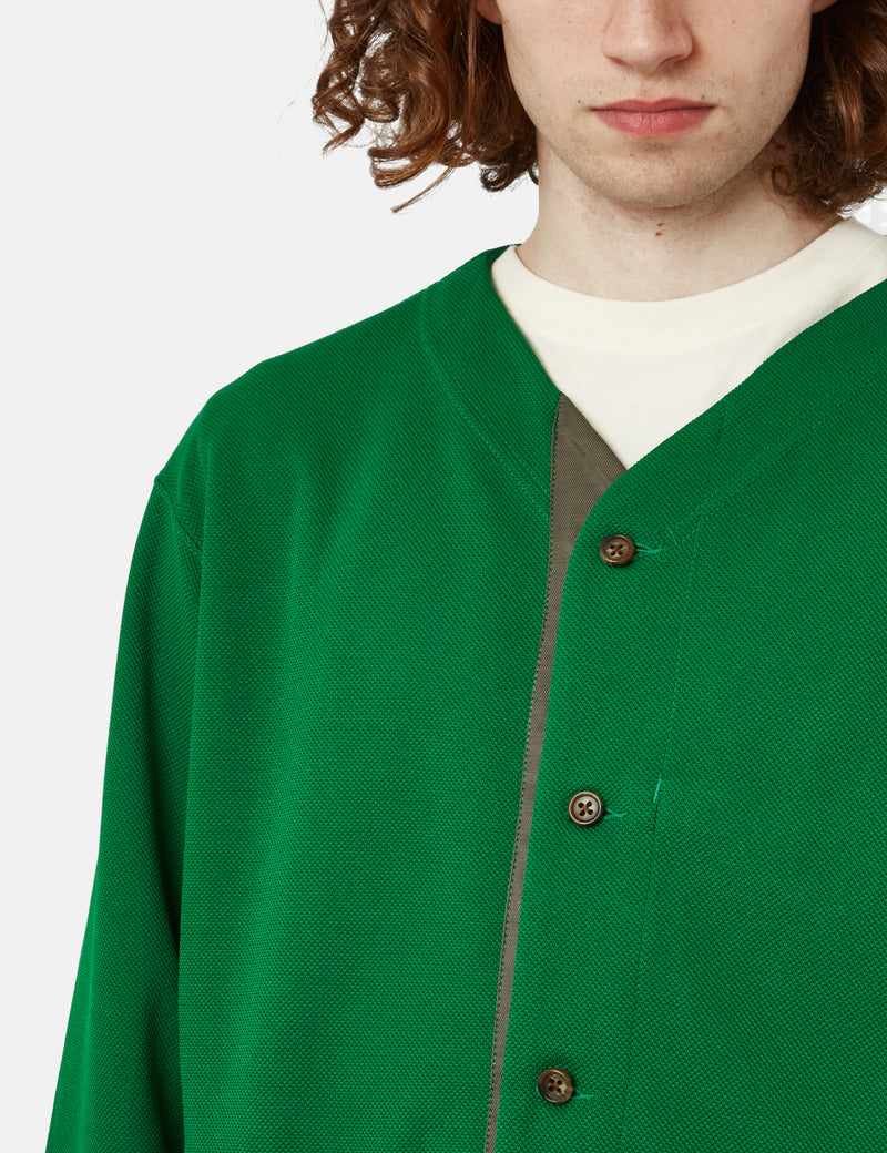 Engineered Garments Knit Cardigan (Diamond Poly Knit) - Kelly Green