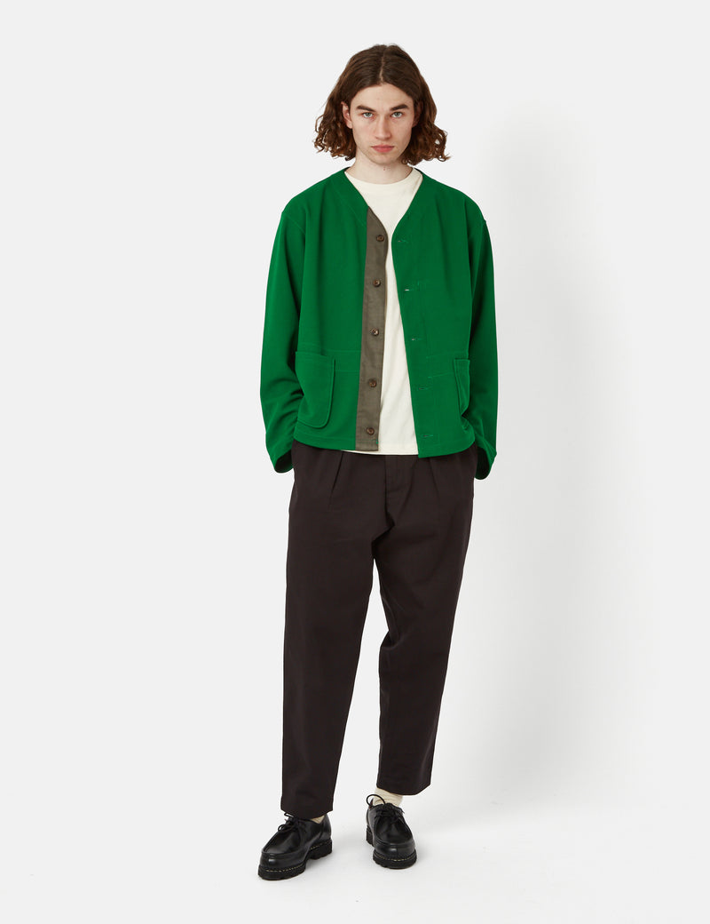 Engineered Garments Knit Cardigan (Diamond Poly Knit) - Kelly Green