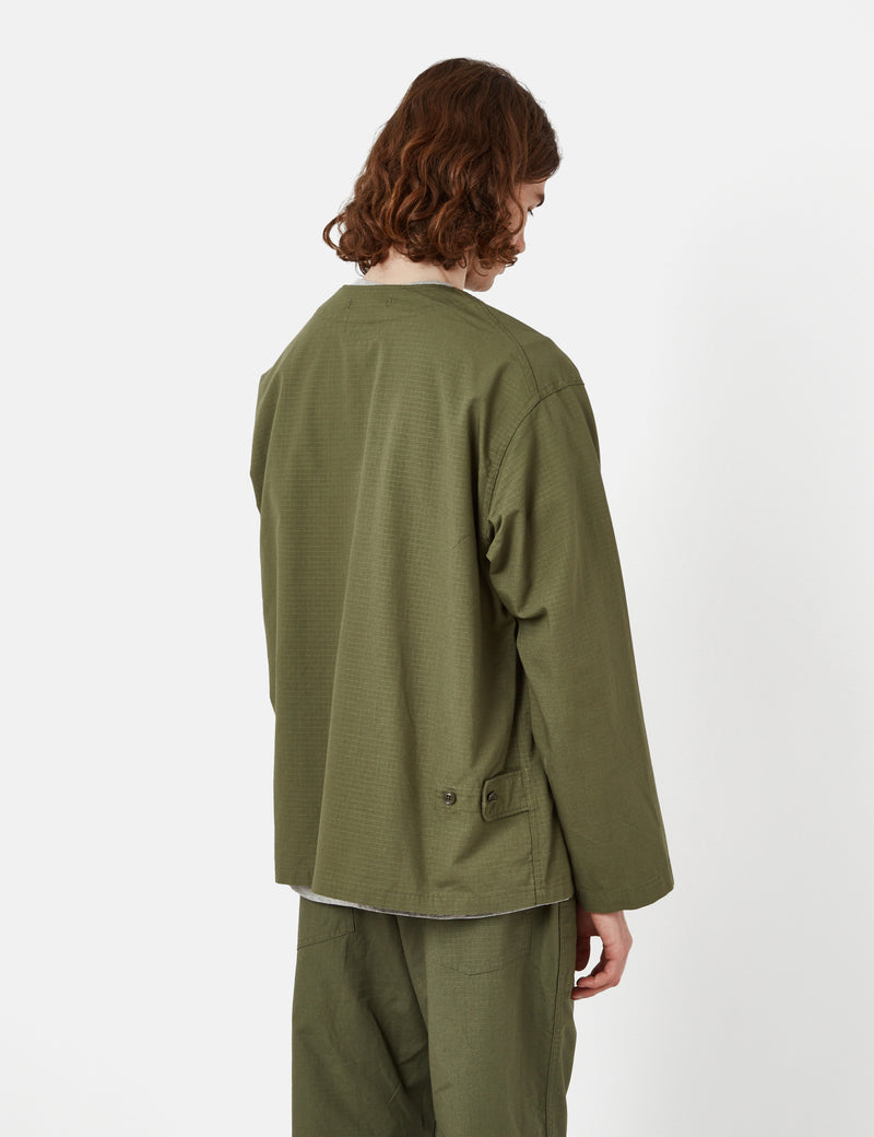 Engineered Garments Cardigan Jacket (Cotton Ripstop) - Olive Green 