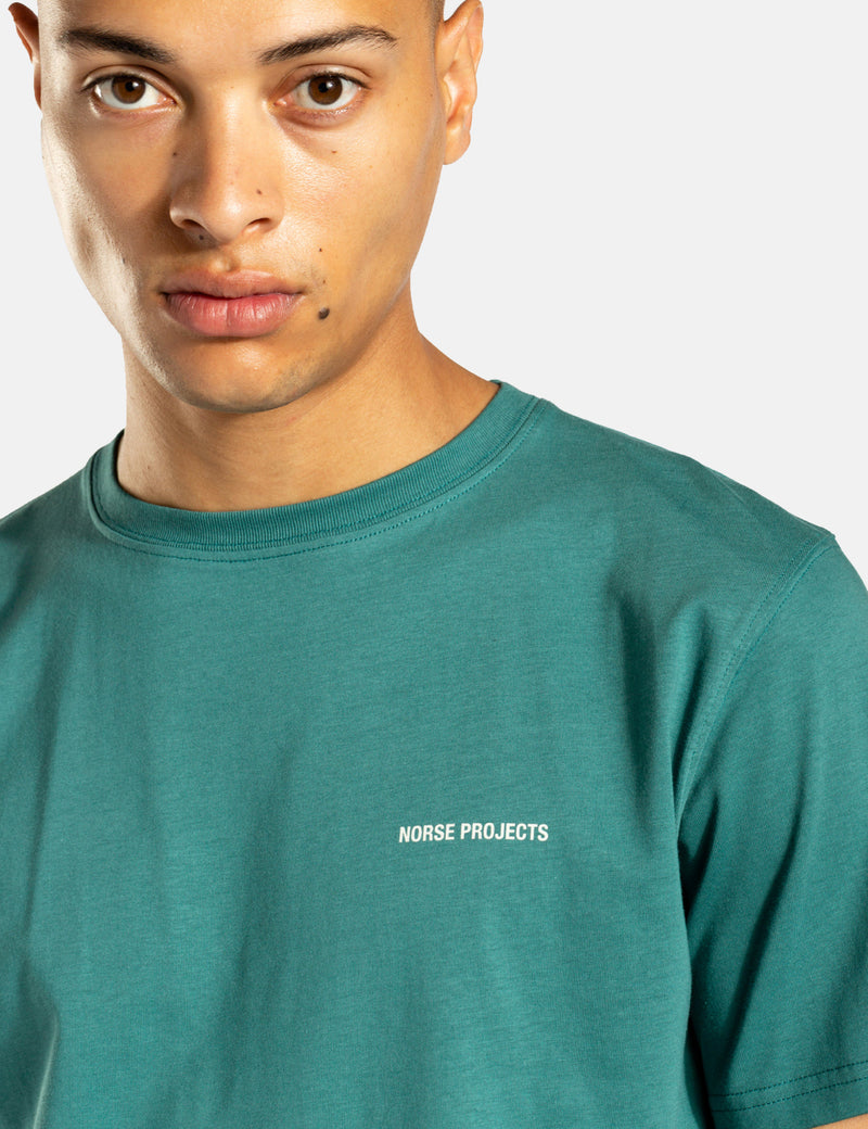 T-Shirt Norse Projects Niels Standard Logo - Bleu Mer