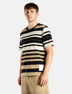 Norse Projects Holger Tab Series T-Shirt (Stripe) - Utility Khaki Brown