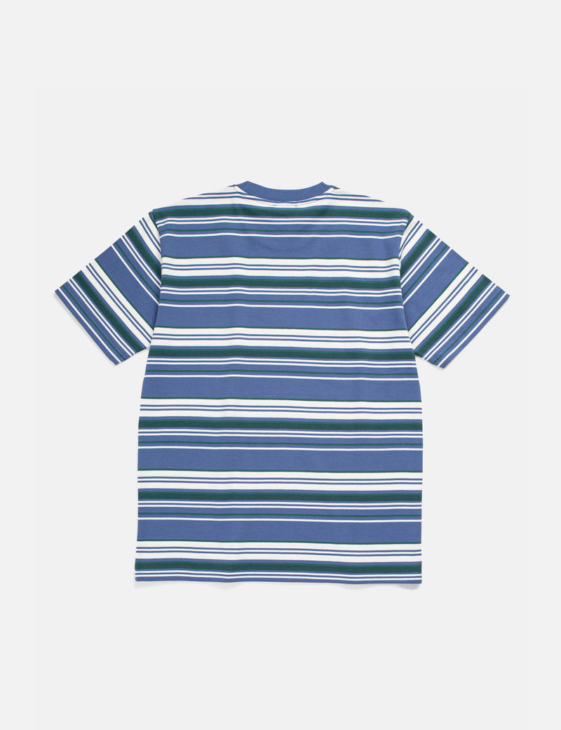 Norse Projects Johannes Weekend Stripe T-Shirt - Calcite Blue